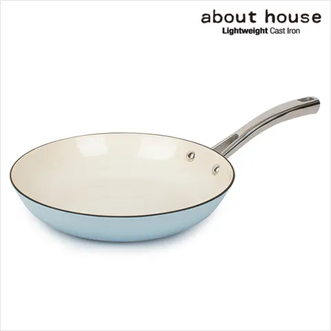 어바웃하우스 무쇠주물 후라이팬 24cm 라이트블루