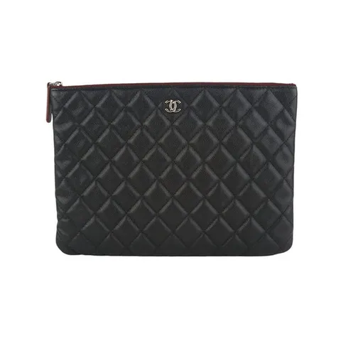 (명품) 샤넬 A82545 캐비어 포켓 클러치백 은장