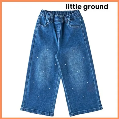 [ 현대백화점 ][리틀그라운드8] 룰라비(75A12-410-02)와이드데님팬츠 아동여아바지 간절기 코디 긴바지 데일리 선물