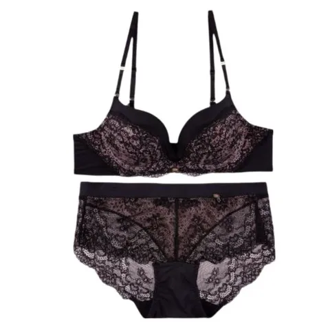 [ 롯데백화점 ][보디가드]쉬크 블랙 에니멀 시스루 브라 레이스 팬티 세트BGWBY801BGWPY802