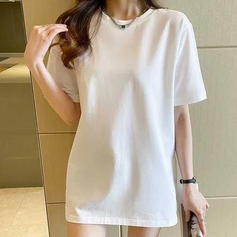[모노무드]모노무드 여름 오버핏 롱티 반팔 원피스 티셔츠 커버