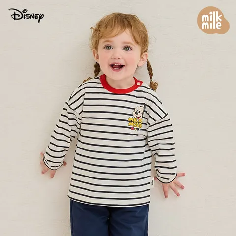 [밀크마일] [디즈니]베이비 미키마우스 스마일스트라이프티셔츠
