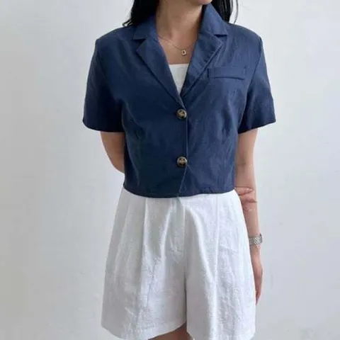 [모노무드]모노무드 FID-609 반팔 크롭 데일리 통기성 마자켓 클