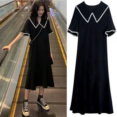 [모노무드]모노무드 여름 여성 원피스 세일러 스타일 빅카라 데