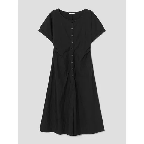 (325871LY35) [에잇세컨즈] 반소매 롱 원피스  블랙