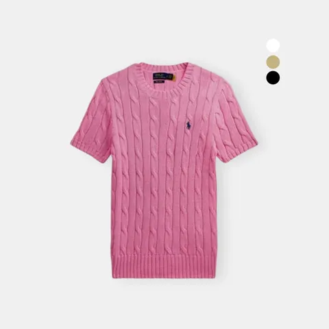 [폴로랄프로렌]폴로 코튼 케이블 니트 반팔티