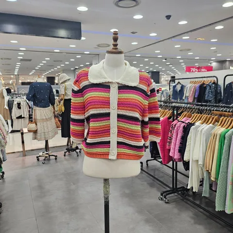 [써스데이아일랜드][써스데이아일랜드] 칼라 블록킹 펑키 가디건