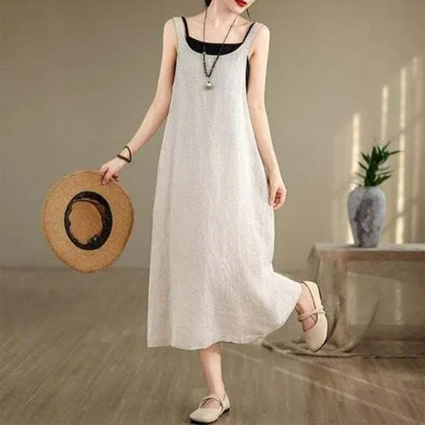 [모노무드]모노무드 여름 린넨 뷔스티에 원피스 빅사이즈 셔링
