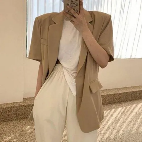 [굿쇼핑몰_의류]여름아 베이직 반팔 여성 우터 롱 루즈핏 2컬러