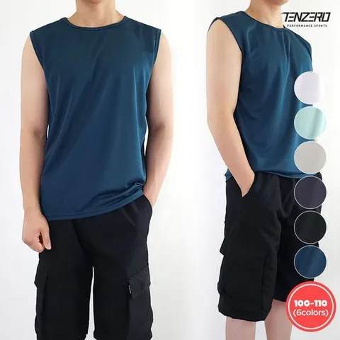 [텐제로] 여름 남자 민소매 메쉬 나시티셔츠 런닝티 운동나시 쿨티셔츠 이너티