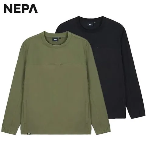 [네파]춘추용 남성 컴포 테크 가슴포켓 맨투맨 티셔츠 - 7L15360