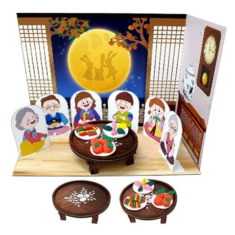 한가위 명절상 만들기 2EA 추석 전통 설날 명절 송편 클레이 미술패키지재료
