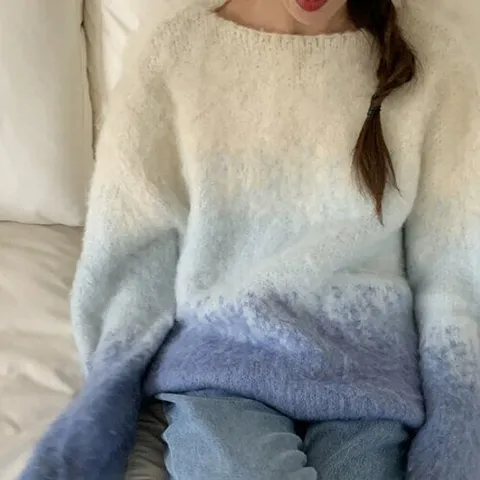 [디자이너몰][SALE]여성 가을 겨울 보트넥 그라데이션 니트