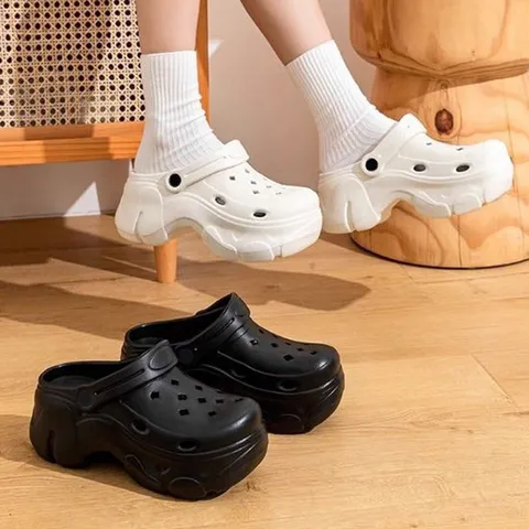 8cm 통굽 키높이 EVA 슬리퍼 무지 샌들