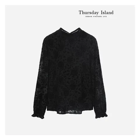 [써스데이아일랜드][Thursday Island] 벨벳 레이스 블라우스(T23