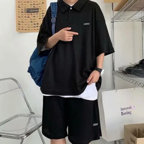 반팔트레이닝세트 반팔 데일리 여름 츄리닝복 세트 남성 카라 츄리닝 반