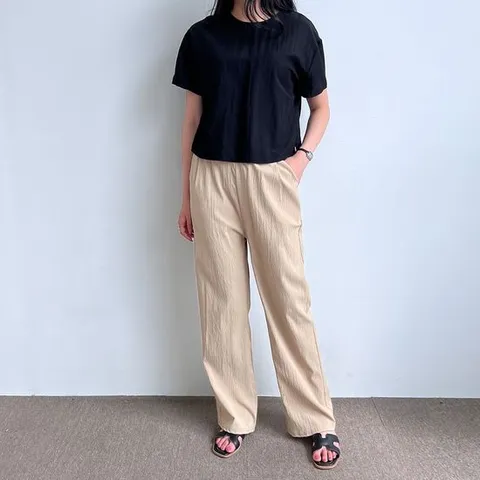 여성 린넨 데일리 심플 와이드 팬츠 바지 와이드팬츠