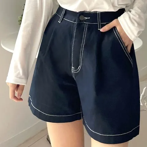 여름 아이템 힙한 A라인 스티치 데님 숏팬츠 바지 숏팬츠