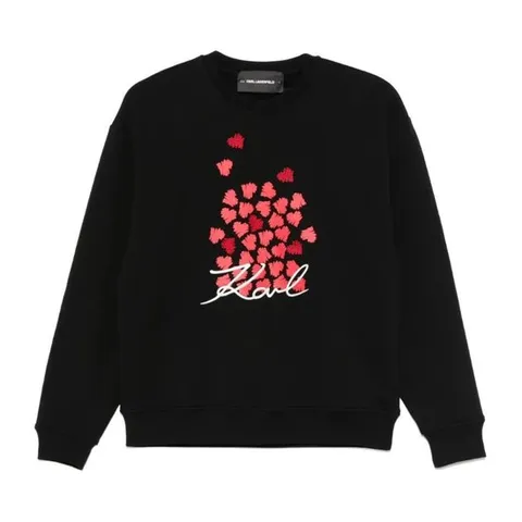 칼라거펠드 프린티드 레드 하트 크루넥 맨투맨 A3W20006 999BLA