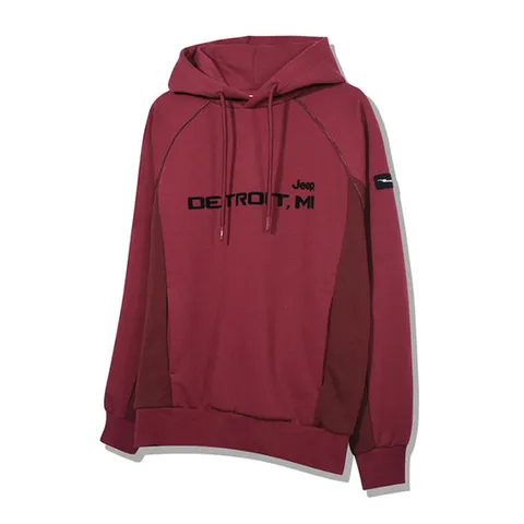 지프 왜고니어 로고 파이핑 셋업 남녀공용 후드티 JO3THU021RD