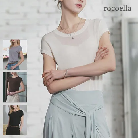 로코엘라 클루드 시스루 캡슬리브 여성 니트