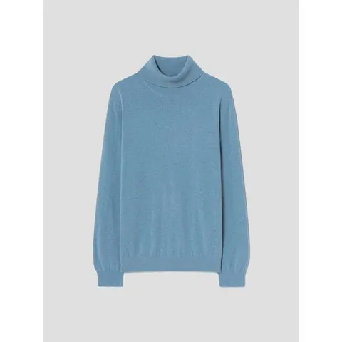 [로가디스] [SMART 4 ] 울 캐시미어 혼방 레귤러 핏 터틀넥 스웨터  스카이 블루 (RY5951PL3Q)