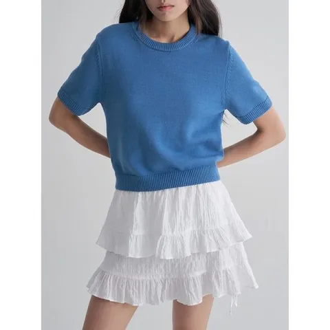 (325851LY2P) [에잇세컨즈] 립 반소매 풀오버  블루