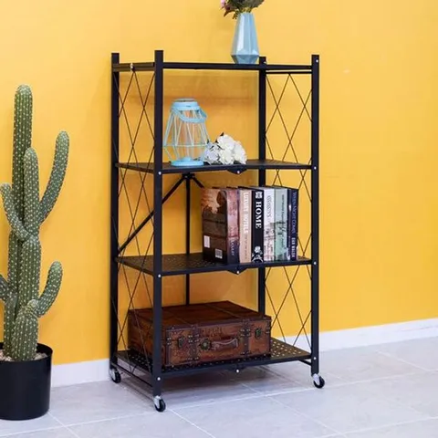 접이식 선반 진열대 책장 원터치 폴딩 수납 4단 접이식선반 폴딩선반 조립식선반 스텐선반 베란다정리선반 틈새선반 진열장 스텐수납장 베란다수납장 다용도실선반