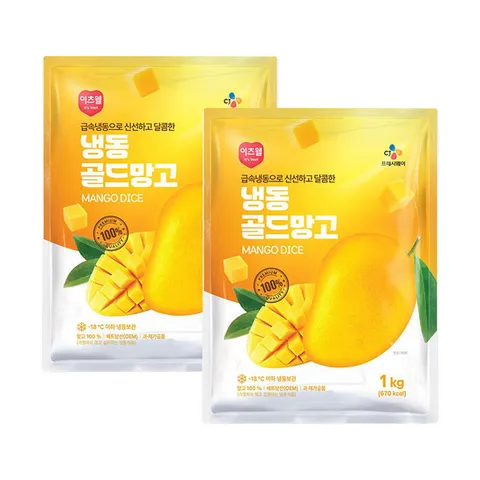 CJ프레시웨이 이츠웰 냉동골드망고1Kg x 2개