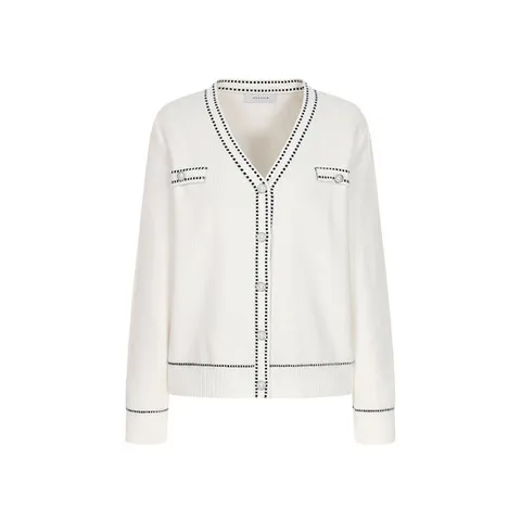 예시카 비스코스 스티치 진주 버튼 브이넥 가디건 YJ7KC017