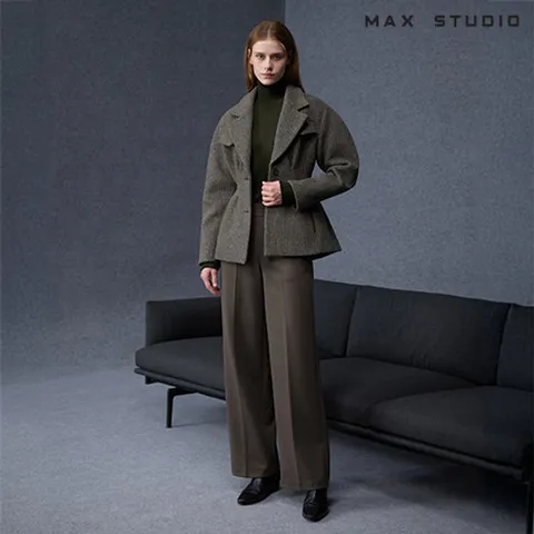 막스스튜디오 25FW 윈터 기모 헤링본 와이드 팬츠 3종[런칭 가격 79,900원]