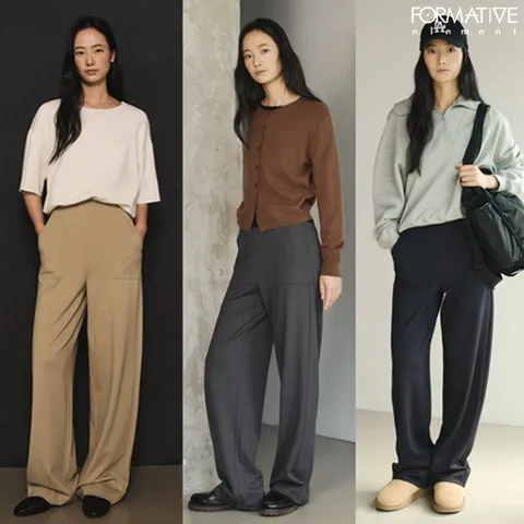 포머티브 25FW 최신상 여성 NEW 폰테 와이드 팬츠 2종