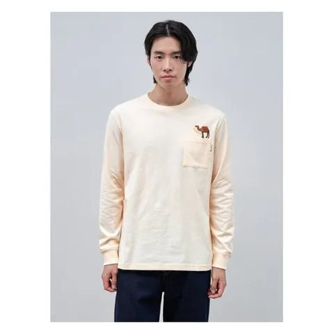 [빈폴멘][Print Bakery] 기모 라운드넥 티셔츠  아이보리 (BC494