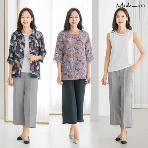 [마담4060]마담4060 25SS 풍기인견 자켓 블라우스 세트 3종(자켓