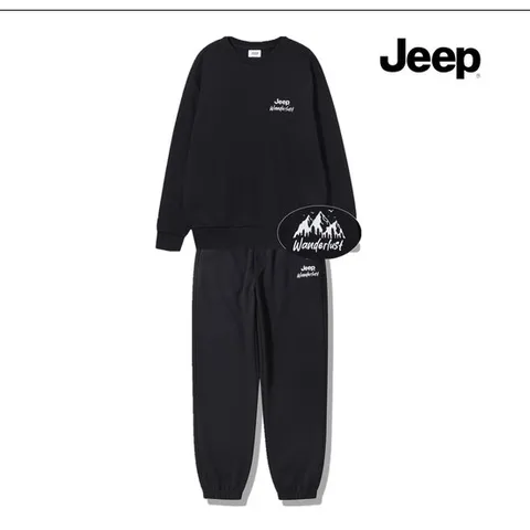 [ 롯데백화점 ][지프][남녀공용] 2025 F/W 루즈핏 맨투맨&밴딩 조거팬츠 트레이닝 세트 893992