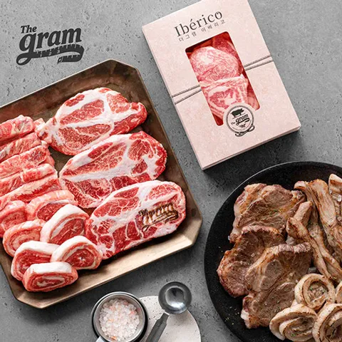 더그램 이베리코 선물세트 600g (갈비살+목살+세크리토벨리, 각200g)