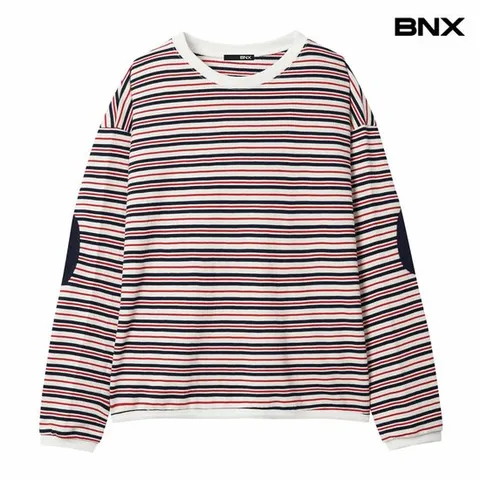 [BNX]스트라이프 패치 티셔츠 (BX3TS001L0)