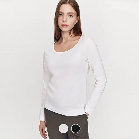 [지오다노/본사] 325901 여 저지 스쿱넥 긴팔티