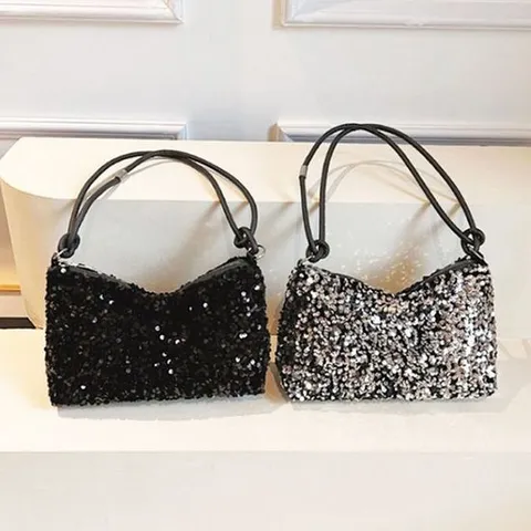 숄더백 여성 스팽글 끈매듭 가방 여자 여름 반짝이 트