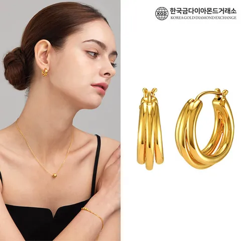 [한국금다이아몬드] 순금 24K 시에나 볼드 귀걸이