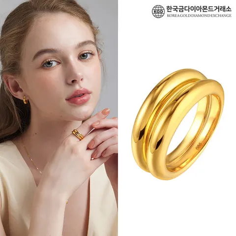 [한국금다이아몬드] 순금 24K 고마루 엥게이지 쌍가락지 반지