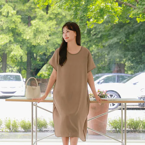 엄마옷 여성 여름 요루 인견 빅사이즈 반팔 원피스 40-50대 미시