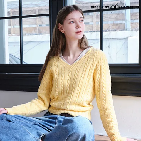 [나인식스뉴욕]케이블꽈베기긴팔니트(NP3KT012L0)