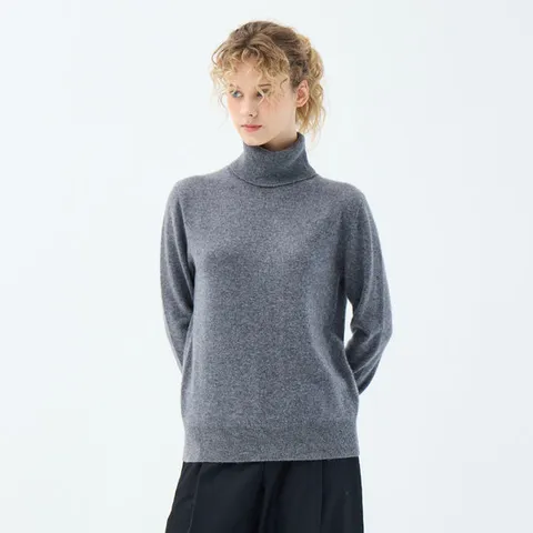 캐시미어 100 베이직 피튜니아 터틀넥 풀오버 (UFKKTN340C-M/GREY)