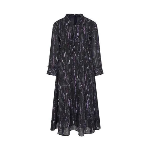 [크로커다일레이디]MARIO크로커다일레이디 기하학 패턴 플레어 롱 원피스 CLDFOP102