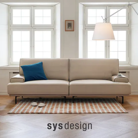 [행사카드 5%][시스디자인] 벤 3.5인 천연면피가죽 소파