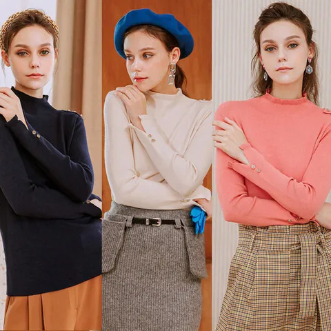 [홈쇼핑브랜드][홈쇼핑의류] 여성 버튼장식 데일리 니트 (3컬러)