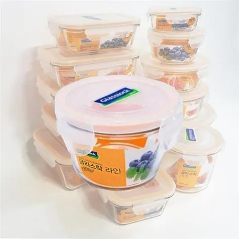 글라스락 글라스락뚜껑 글라스락 유리 밀폐 용기 원형 165ml H