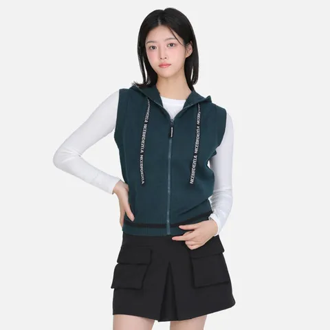 투엘라 스윗벨라 여성 후드 니트 집업 골프 데일리 레이어드 조끼(W6WV06)