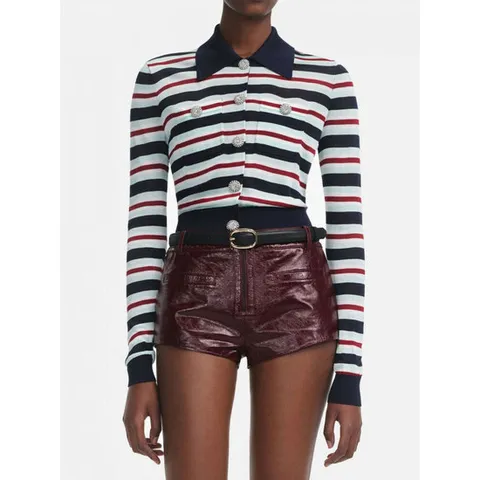 [SELF-PORTRAIT] 라프리마 여성 폴로 셔츠 가디건 PF25050TBL BLUE 멀티컬러 /6